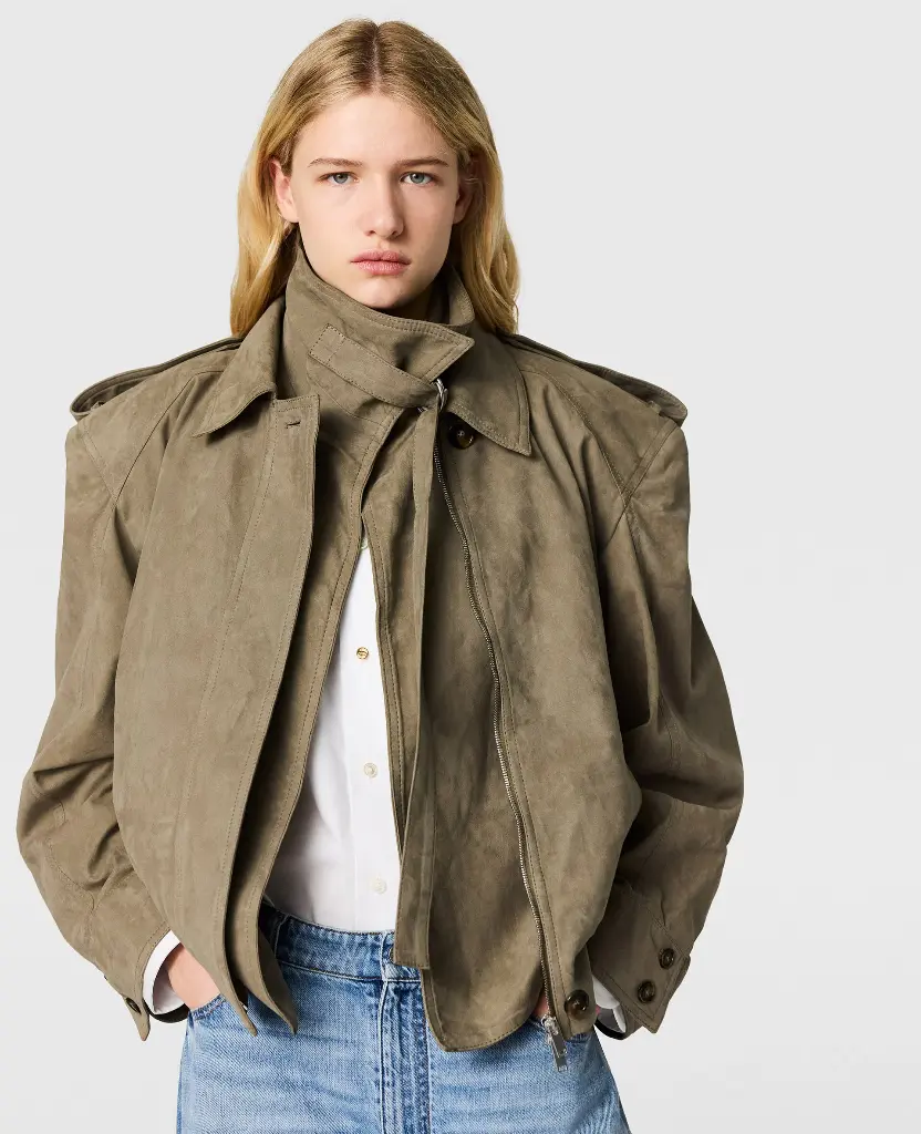 Double Layer Suede Effect Jacket