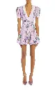 Lavender Daisy Silk Twill Mini Dress With Broderie Anglais Ruffle And Belt