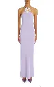 Daisy Beaded Lavender Silk Halter Gown