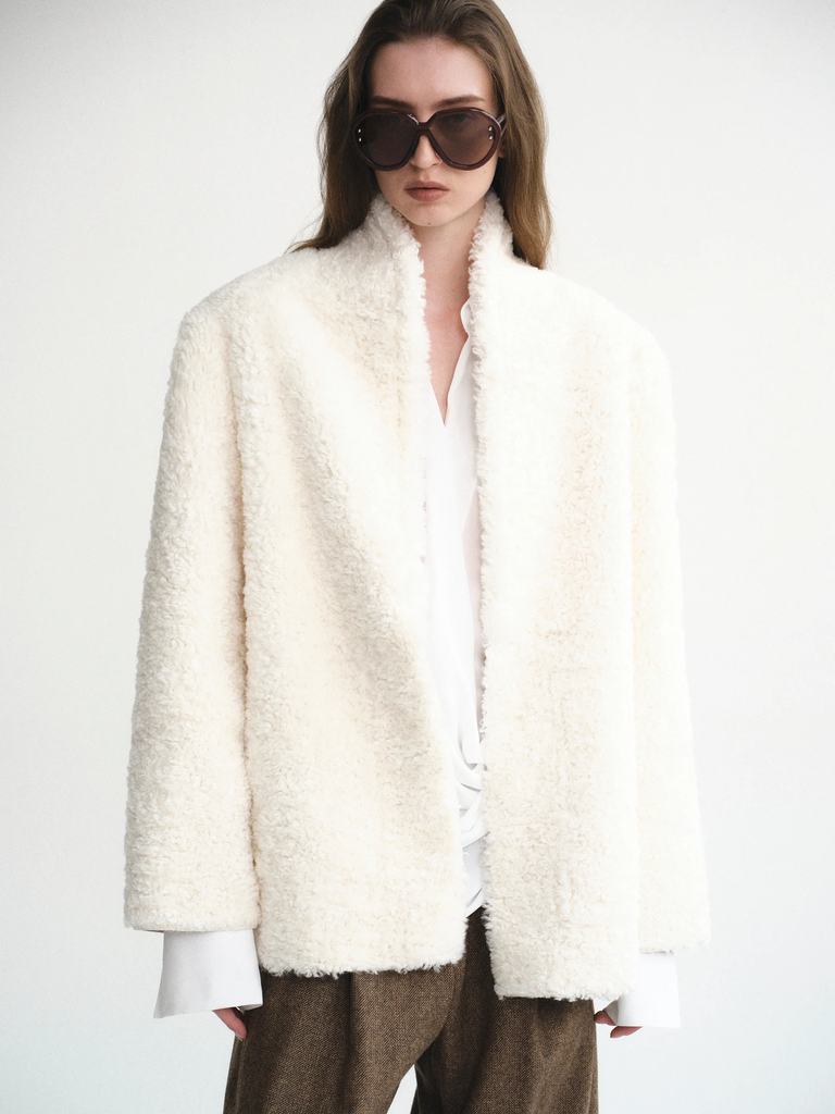 Manuela Shawl-Collar Shearling Jacket