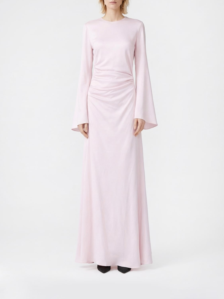 Crewneck Draped Long Dress