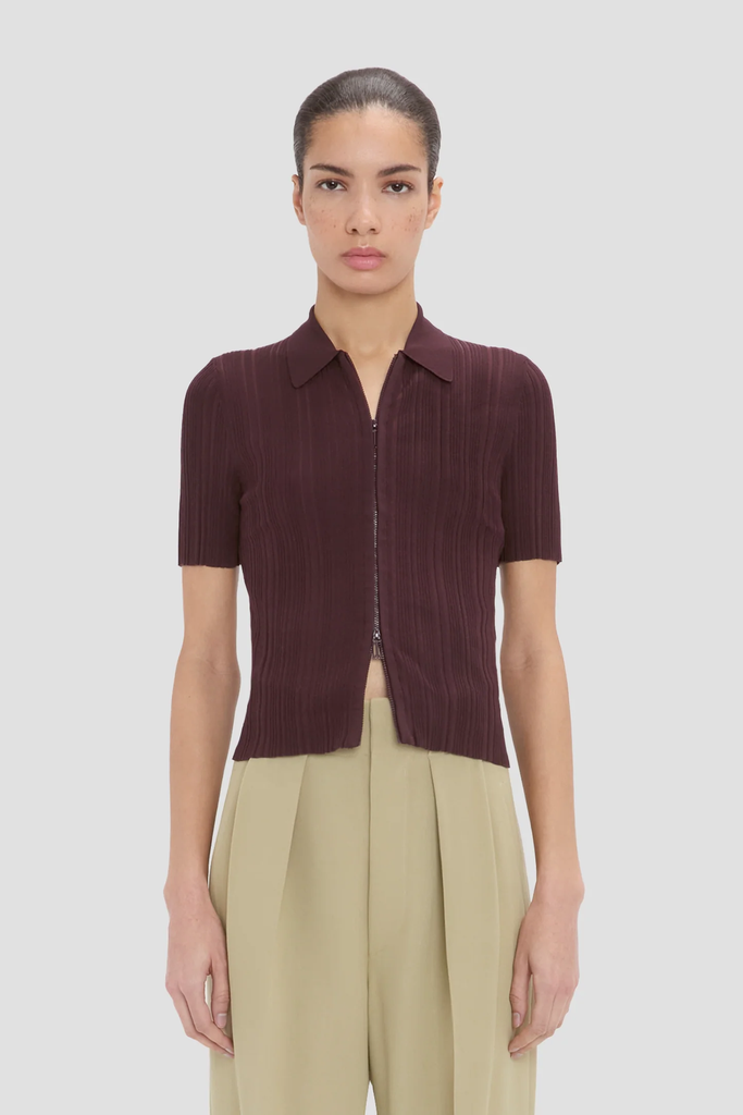 Ribbed Polo Top 