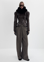 Fitted Leather Peplum Jacket