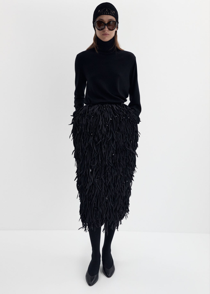 Wool Draped Turtleneck