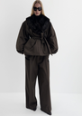Belted Faux Fur Collar Jacket 