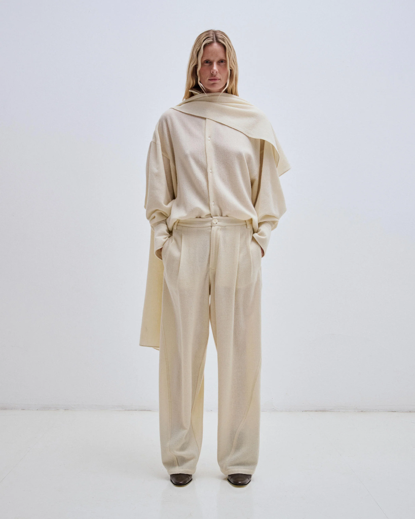 Phebe Cashmere Wool Leg Pants