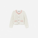 Cream Diamond Knit Cardigan