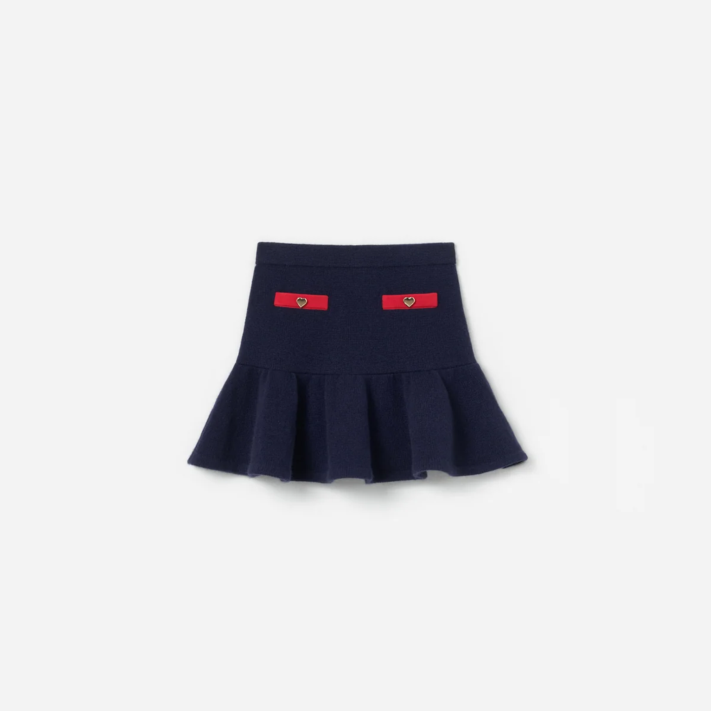 Navy Wool Knit Skirt