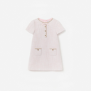 Pink Boucle Braided Trim Dress