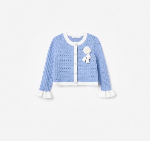 [102580] Blue Pointelle Cardigan