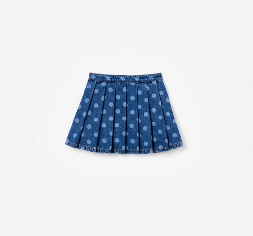 [102597] Polka Dot Denim Skirt