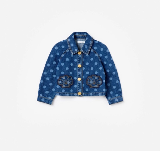 [102600] Polka Dot Denim Jacket