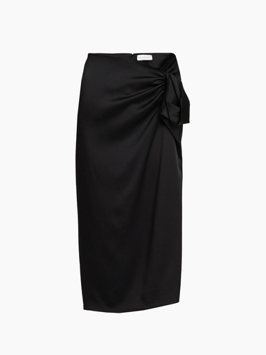 [102805] Satin Gathered Skirt