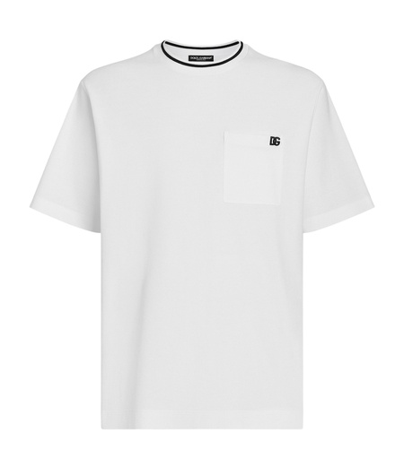 [103274] Cotton White Pique T-shirt