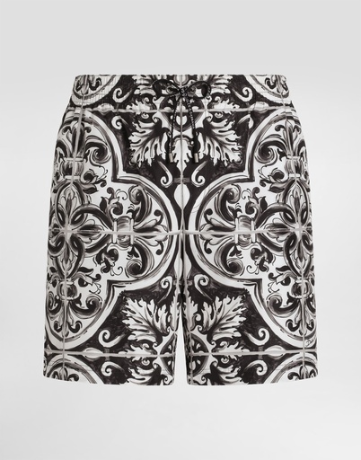 [103289] Majolica Print Swim Shorts Black