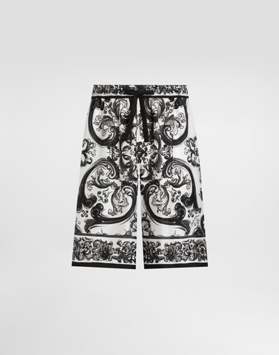 [103293] Majolica print Silk Twill Trousers