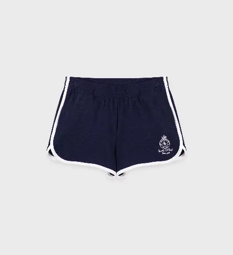 [103331] Eden Crest Embroidered Pique Shorts Dark Navy