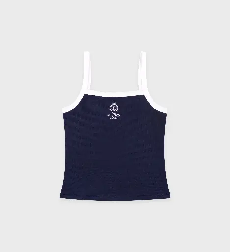 [103360] Eden Crest Embroidered Pique Tank Dark Blue
