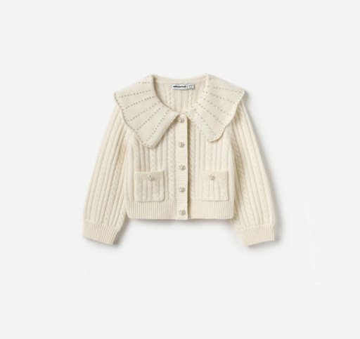 [103549] Cream Alpaca Cardigan