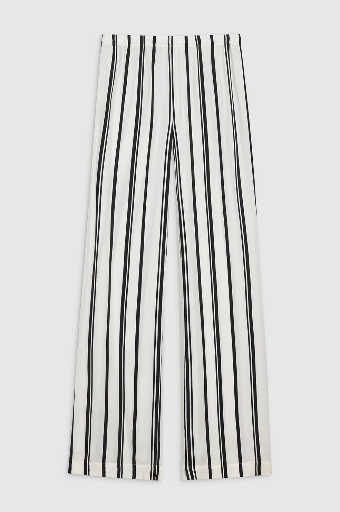 [103821] Elain Pant - Ivory And Black Monogram Stripe