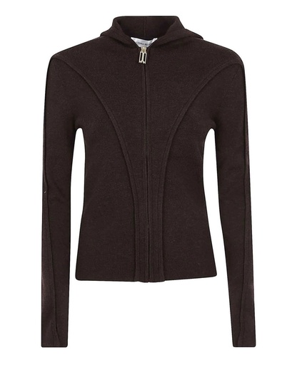 [104022] Piping Detail Hooded Top