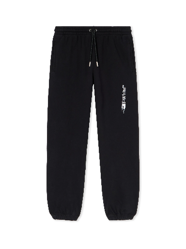 [104554] Ink Arrow Cuffed Sweatpants Black - White