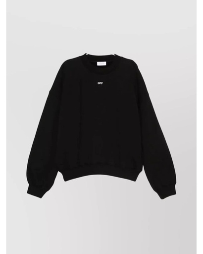 [104566] Dots Logo Over Crewneck Black - White