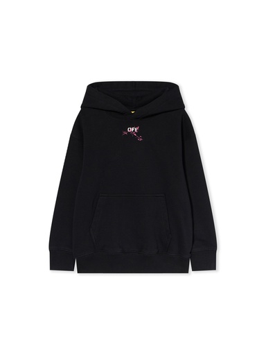 [104627] DIAG SPLAT HOODIE BLACK - FUCHSIA