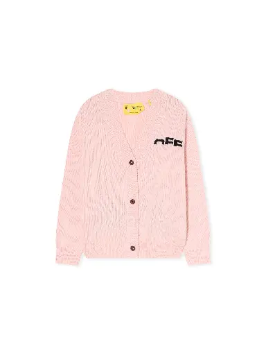 [104632] TYPE LOGO KNIT CARDIGAN SOFT PINK - BLA