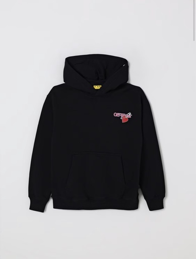 [104644] DIAG POP HEART HOODIE BLACK - RED