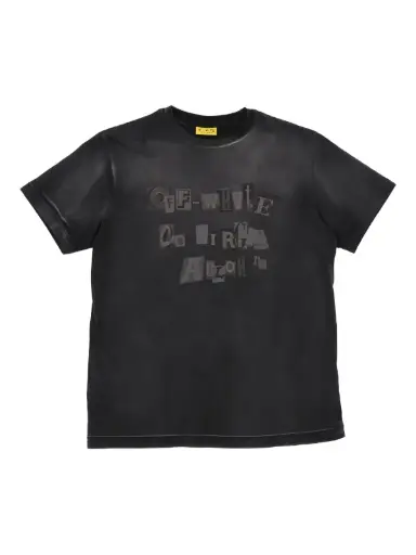[104671] Letters Collage Tee S/S Dark Grey - Whit
