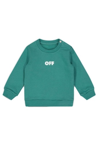 [104712] Arrow Sponge Crewneck Teal - White