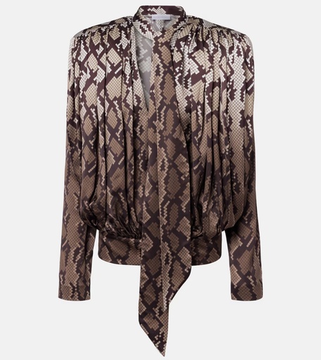 [107866] SNAKE PRINT SATIN TOP