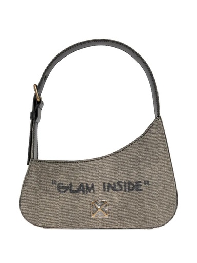 [107883] Jitney Quote Shoulder Bag in Dirty Grey