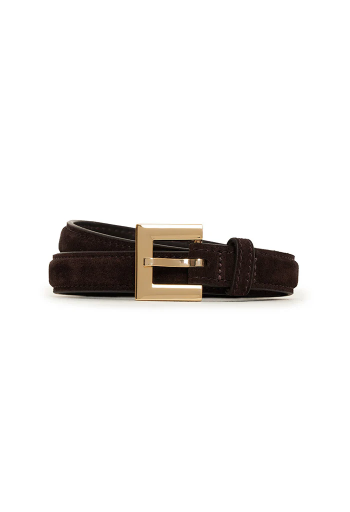[108430] Nicola Belt - Dark Brown Suede