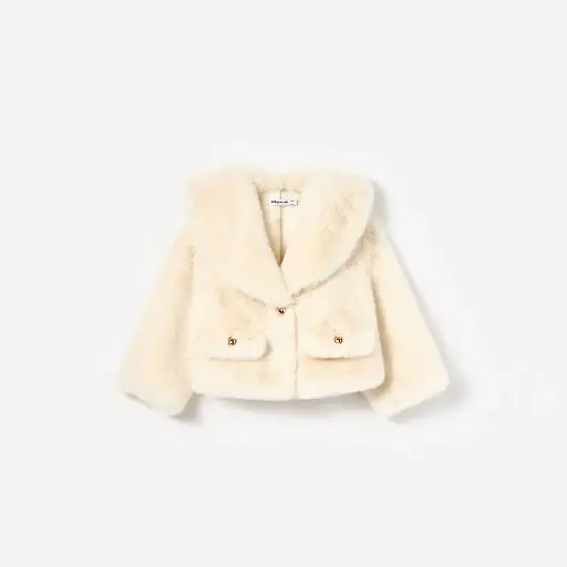 [108738] Cream Faux Fur Jacket