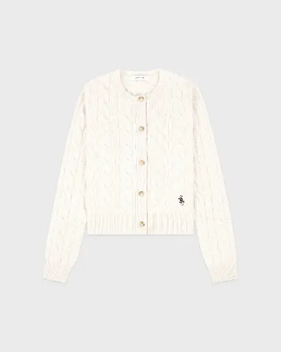 [108910] SCR Cableknit Cashmere Cardigan