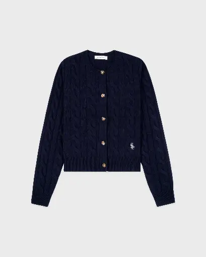 [108913] SCR Cableknit Cashmere Cardigan