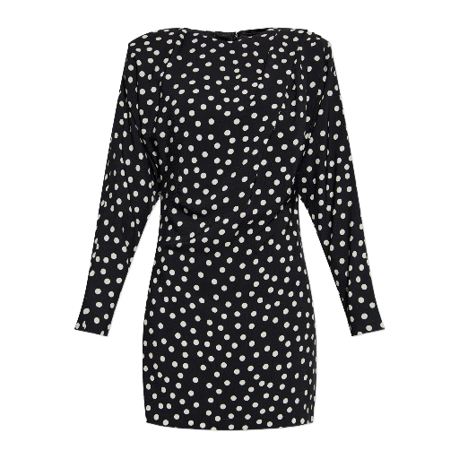 [109319] HAVEN DRESS - BLACK AND WHITE DOT JACQUARD