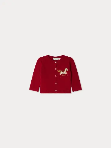 [109342] Cardigan Teyana avec broderie cheval en cachemire