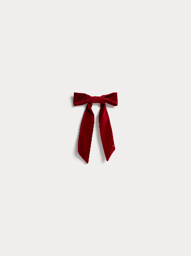 [109345] Barrette Domina en velours rouge