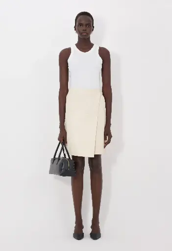 [109458] Gora Leather Warp Skirt