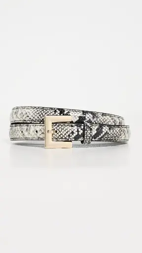[109638] Nicola Belt - Black And White Snake 