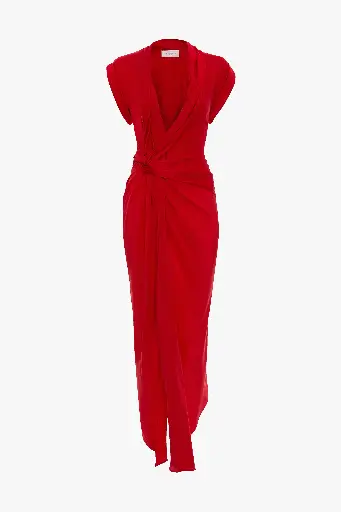 [109764] Asymmetric Twist Detail Dress