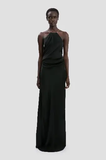 [109775] Chain Detail Halter Gown
