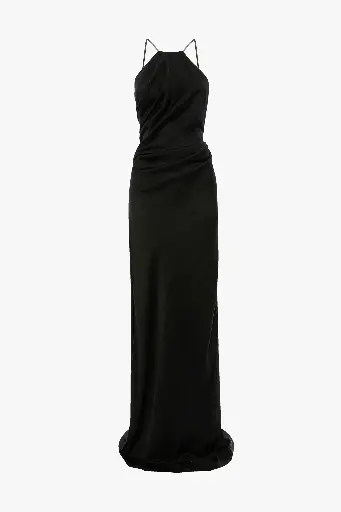 [109776] Chain Detail Halter Gown