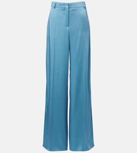 [109824] Satin Dropped Waist Straight Wide Leg