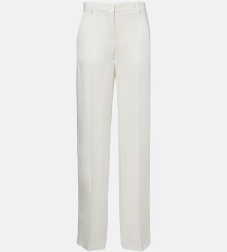 [109826] Satin Dropped Waist Straight Wide Leg