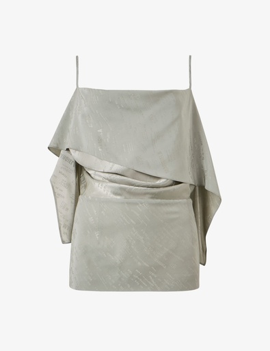 Jacquard Top With Pleats