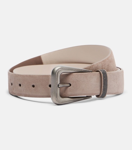Suede Belt With Shiny Loop